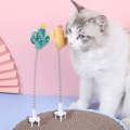 Cats Scratching Board Cartoon Shaker Spring Toys Teaser Cats Stick Pet Supplies, Color: Cacti (Ra...