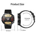 T30 1.6-inch Outdoor Sports Waterproof Smart Music Bluetooth Call Watch, Color: Black Net+Silicone