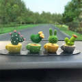 4 In 1 Cute Animal Group Cactus Small Potted Spring Car Decoration, Size:L, Color:Cactus