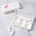2 PCS Portable Mini Pill Case 3 Grids Travel Home Drugs Container Holder Cases Storage Box(Flamingo)