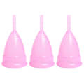 3 PCS Reusable Soft Cup Silicone Menstrual Cup(Pink)