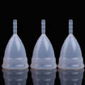 3 PCS Reusable Soft Cup Silicone Menstrual Cup, Size:Small(Transparent)
