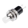 10 PCS 7mm Thread Multicolor 2 Pins Momentary Push Button Switch(White)