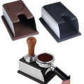 Stainless Steel Silicone Espresso Coffee Tamper Stand Barista Tool Powder Pad Hammer Pad(Black)
