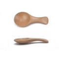 Log Short Handle Wide Mouth Milk Powder Spoon Wooden Seasoning Tea Spoon, Style:A