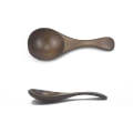 Log Short Handle Wide Mouth Milk Powder Spoon Wooden Seasoning Tea Spoon, Style:B