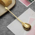 Stainless Steel Coffee Mixing Spoon Creative Musical Instrument Shape Spoon, Style:Lute, Color:Ti...