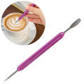 Fancy Coffee Pull Flower Needle Stainless Steel Carved Rod Crochet Flower Needle(Purple)