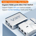 VONETS VSP510 5 Ports Ethernet Gigabit Switch with DC Adapter + Rail Fixing Buckle + SFP Optical ...