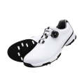 PGM Golf Breathable Rotating Buckle Sneakers Outdoor Sport Shoes for Men(Color:White Black Size:43)