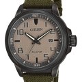 Authentic CITIZEN Eco-Drive Military Green Mens Watch