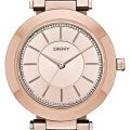 Authentic DKNY Stanhope Rose Gold Crystal Accented Stainless Steel Ladies Watch
