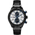 Authentic FILA Black Stainless Steel Chronograph Mens Watch