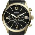 Authentic FOSSIL Flynn Black Stainless Steel Chronograph Mens Watch