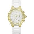 Authentic DKNY White Ceramic Gold Tone Multifunction Ladies Watch