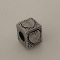 Bead Fit Pandora: 'Silver', Cube Heart, Spacer