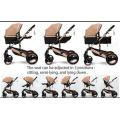 Baby Pram Stroller - 2 Positions Foldable Baby Pram - Grey/Pink