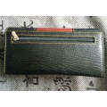 100% Genuine Buffalo Leather Ladies Wallets - 2 tone black