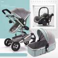 Baby Pram Stroller  3 in 1 Function Foldable Baby Pram with Car Seat-