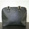 100% Genuine Buffalo Leather Elegant  Everyday Formal Handbag - Black