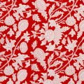 VINTAGE FLORAL RED AND WHITE COTTON TABLECLOTH - 6-8 SEATER 150cm x 220cm
