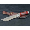 BOWIE RED WOODEN SHEET WITH DAMASCUS BLADE SA04-R