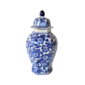 Medium blue and white flower ginger jar