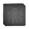 Slate Coasters with Octopus engraved (Set of 4)
