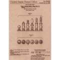 Vintage Patent Sketch Style Chess Pieces - Unframed