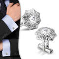 Stainless Steel Octagon Cufflinks with Clear CZ (Pair)