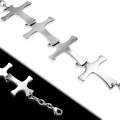 Stainless Steel Engravable Pattee Cross Link Chain Bracelet