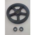 Premium 120mm Diameter Aluminium Black Spoke Wheel/Pulley with Bearing and Bushes