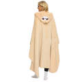 Animal Fluffy Fleece Unisex Hooded Blankets - Beige Sloth