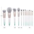 12 Piece Blue Ombre Makeup Brush Set with Pouch