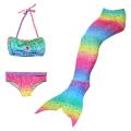 Girl's 3 Pieces Mermaid Tail Swimsuit Rainbow-GB04 - 130