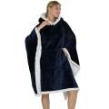 Adults Midnight Blue 2 in 1 Hooded Poncho Blanket