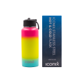 Iconix Coral and Blue Stainless Steel Hot and Cold Flask - Straw Lid