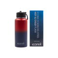 Iconix Red and Blue Stainless Steel Hot and Cold Flask - Straw Lid