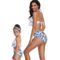 Matching Mom or Daughter Blue and White Floral Coconut Two-Piece Bikini