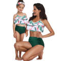 Matching Mom or Daughter Green Floral Print Two-Piece Bikini