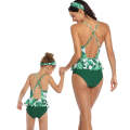 Matching Mom or Daughter Green Tropics One-Piece Swimwear