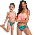 Matching Mom or Daughter Peach Striped Two-Piece Bikini