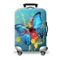 Printed Luggage Protector - Blue Butterfly