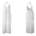 White Chiffon Maxi Dress - L