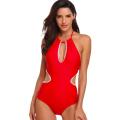 Womens Elegant One Piece Swimsuit in Red