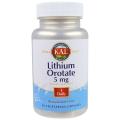 KAL, Lithium Orotate, 5 mg, 60 Veggie Caps