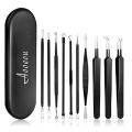 Pimple Popper Tool, Aooeou Stainless Steel Blackhead Remover Acne Tool 10 PCS Kit with a Metal Case