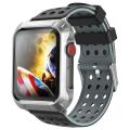 Greatfine Compatible with Apple Watch Band 42mm ,Men Metal Protective Apple Watch Case Sport Sili...