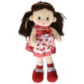 Linzy Nora Rag Doll, Heart Dress, Valentine Collection, Red 16"