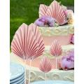 4pc Cake Topper Paper Palm Leaf Pink